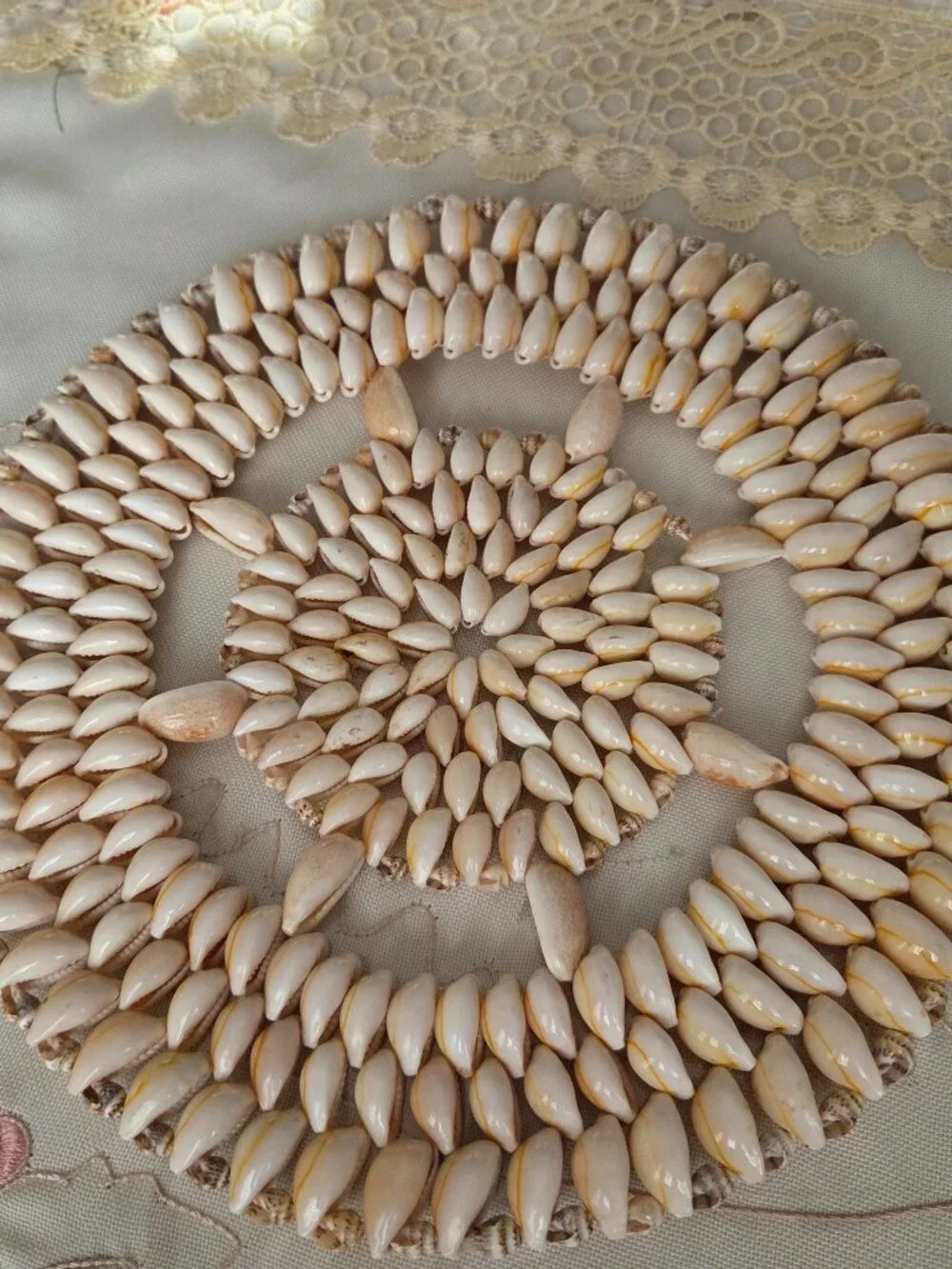 Vintage Cowrie Seashell Trivet